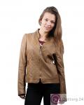 Куртка женская под кожу приталенная цвета кофе купить оптом