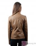 Куртка женская под кожу приталенная цвета кофе купить оптом