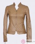 Куртка женская под кожу приталенная цвета кофе купить оптом