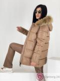 Куртка зимняя женская с натуральным мехом на капюшоне купить оптом