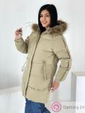 Куртка зимняя женская с натуральным мехом удлиненная купить оптом