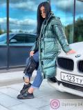 Пальто зимнее женское молодежного стиля цвет изумруд купить оптом