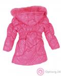 Куртка -пальто для девочки с натуральным мехом розовый купить оптом