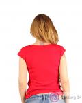 Футболка женская красная с гофрированным воротником купить оптом