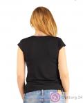 Футболка женская черная с гофрированным воротником купить оптом