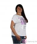 Футболка женская белая с блестящей надписью купить оптом