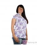 Рубашка женская бела с сиреневыми цветами купить оптом
