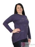 Джемпер женский фиолетового цвета с надписями из страз купить оптом