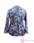 Рубашка женская синяя с принтом и поясом купить оптом