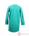 Пальто женское бирюзовое с драпировкой купить оптом