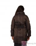 Пальто женское коричневого цвета с поясом купить оптом